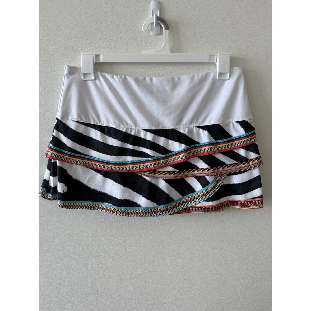 Lucky in Love Zebra Multicolor Tennis Pickleball Golf Skating Skirt Skort Sz XL